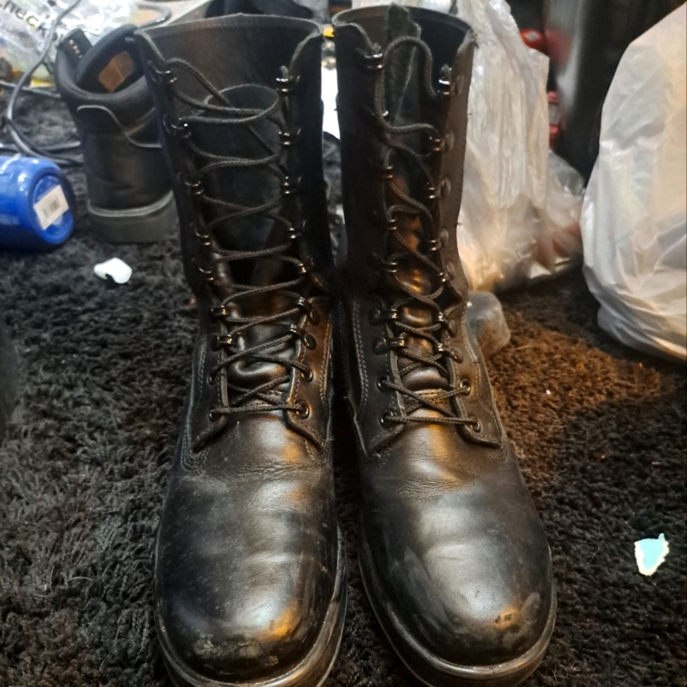 Navy Insipred 9" steel toe boots